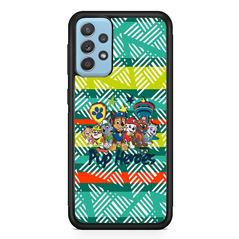 Paw Patrol The Pup Heroes Samsung Galaxy A72 Case-Rubber Black (2D Case)-Oxvistore