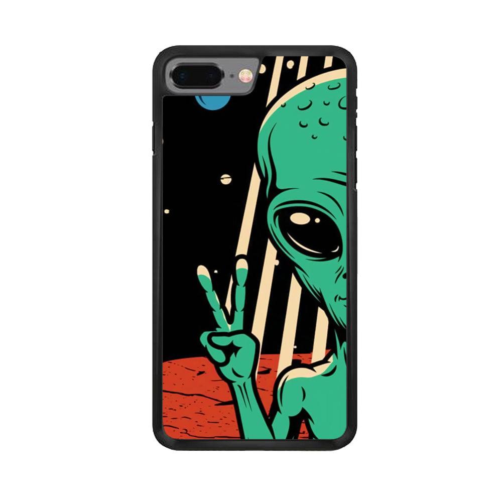 Peace from Another World iPhone 8 Plus Case-Rubber White (2D Case)-Oxvistore