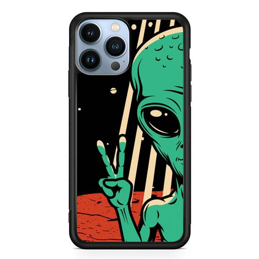 Peace from Another World iPhone 13 Pro Max Case-Rubber White (2D Case)-Oxvistore