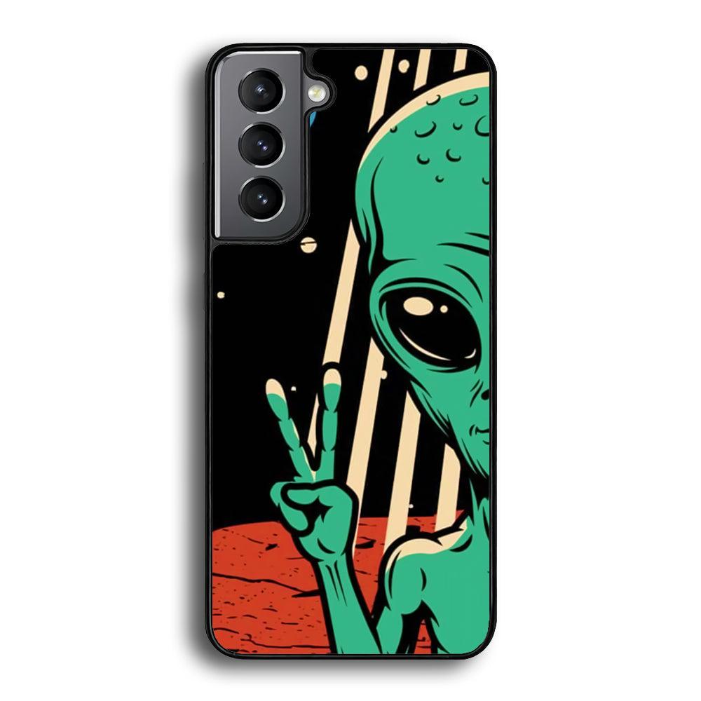 Peace from Another World Samsung Galaxy S21 Case-Rubber White (2D Case)-Oxvistore