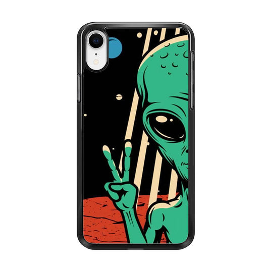 Peace from Another World iPhone XR Case-Rubber Black (2D Case)-Oxvistore