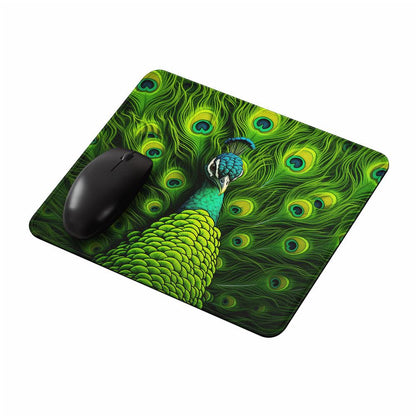 Peacock Green Feathers Mouse Pads-Oxvistore