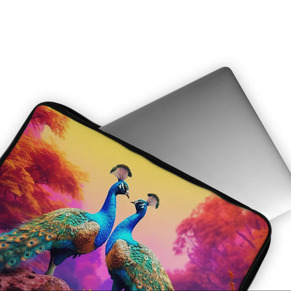 Peacocks Perched On Tree Laptop Sleeve Protective Cover