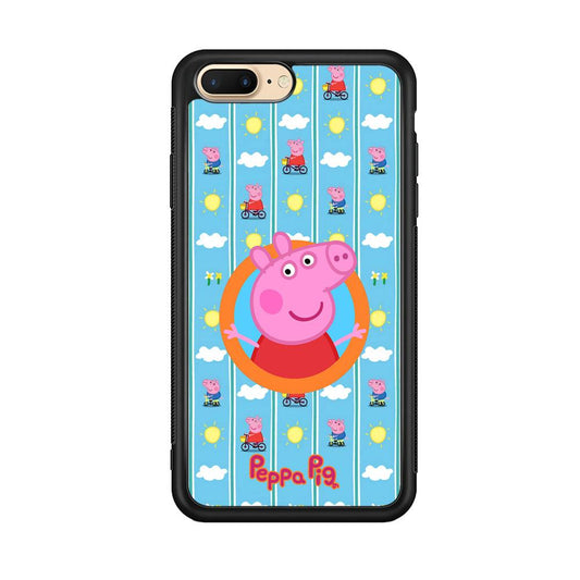 Peppa Pig Circle Frame iPhone 8 Plus Case-Oxvistore