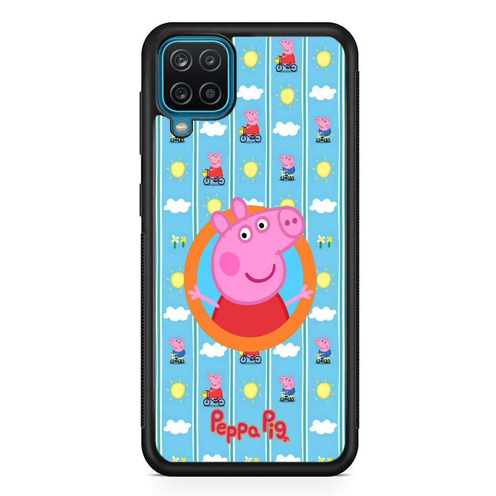 Peppa Pig Circle Frame Samsung Galaxy A12 Case-Oxvistore