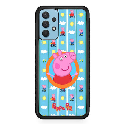 Peppa Pig Circle Frame Samsung Galaxy A32 Case-Oxvistore