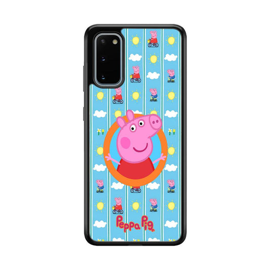 Peppa Pig Circle Frame Samsung Galaxy S20 Case-Oxvistore