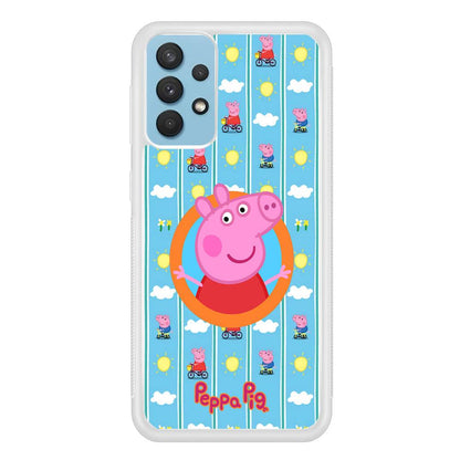 Peppa Pig Circle Frame Samsung Galaxy A32 Case-Oxvistore