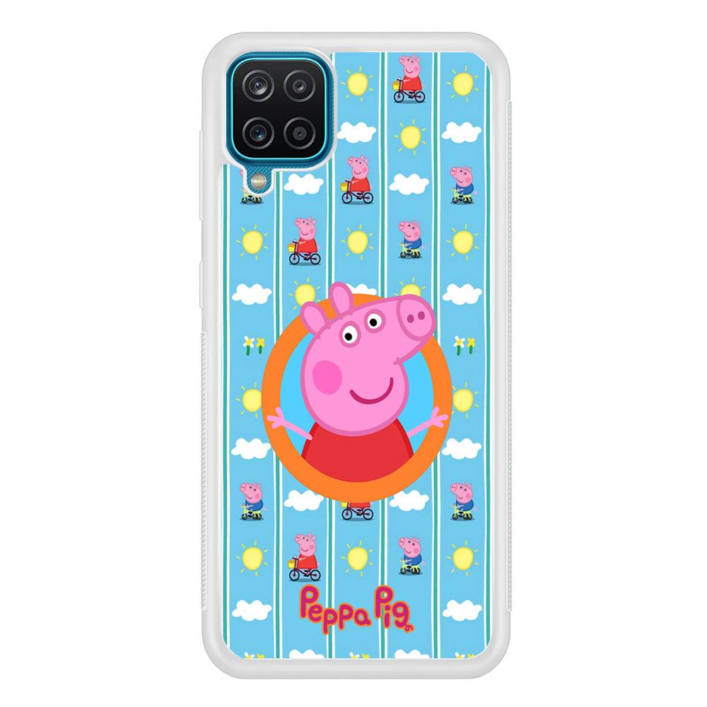 Peppa Pig Circle Frame Samsung Galaxy A12 Case-Oxvistore