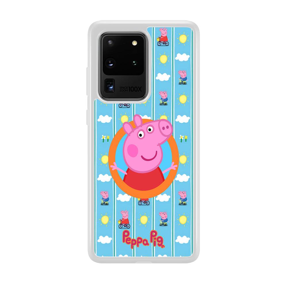 Peppa Pig Circle Frame Samsung Galaxy S20 Ultra Case-Oxvistore