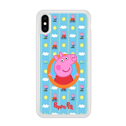 Peppa Pig Circle Frame iPhone Xs Max Case-Oxvistore