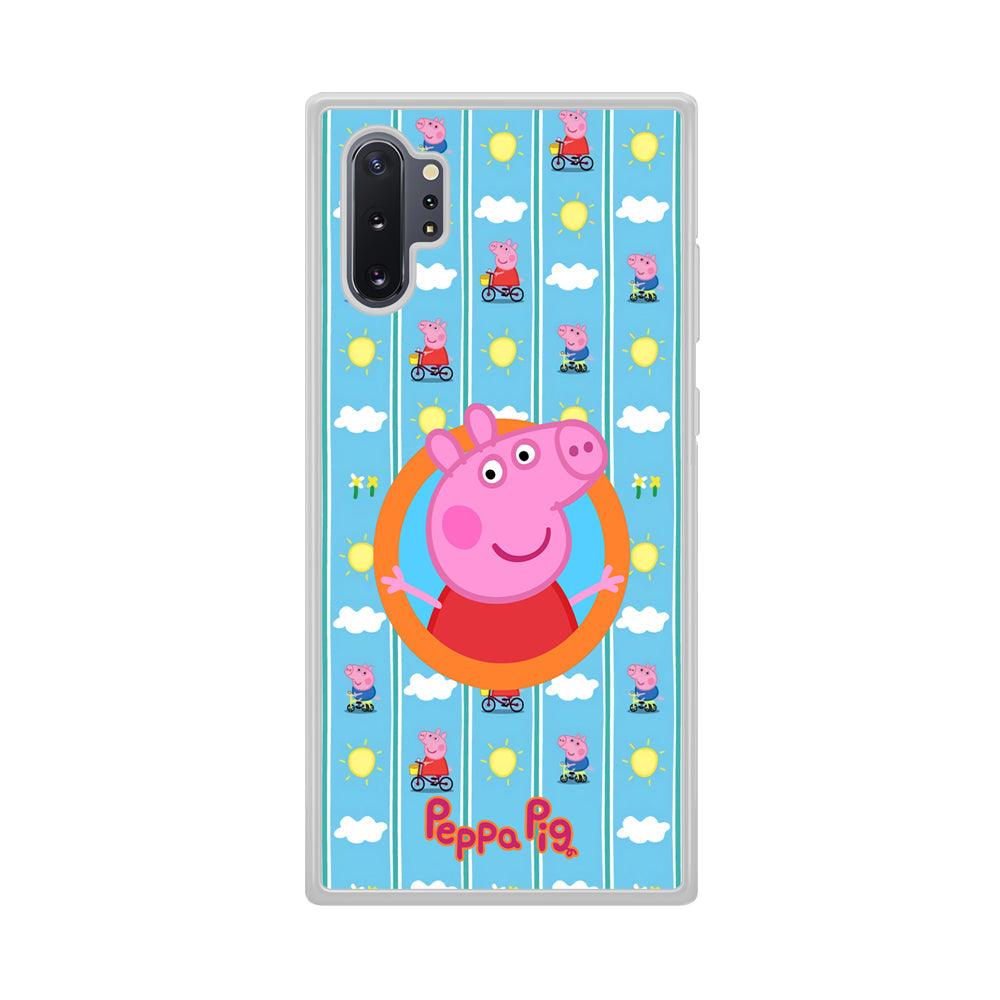 Peppa Pig Circle Frame Samsung Galaxy Note 10 Plus Case-Oxvistore