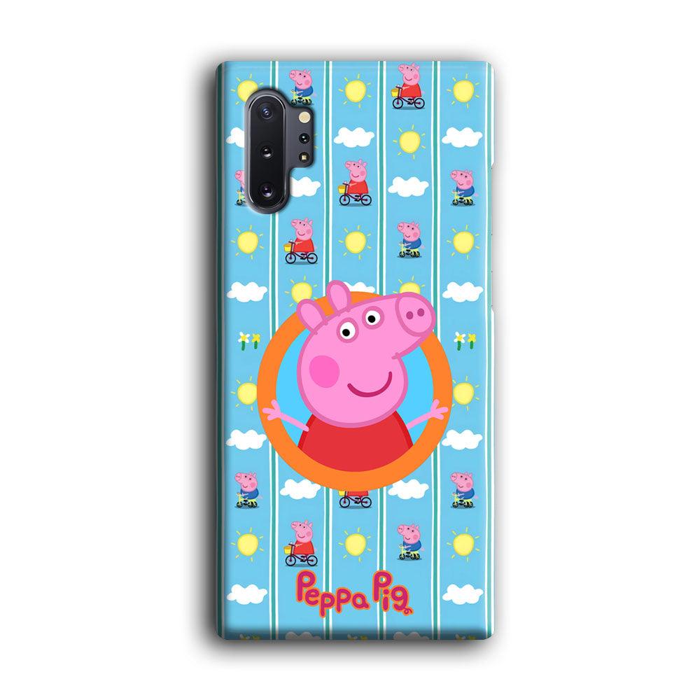 Peppa Pig Circle Frame Samsung Galaxy Note 10 Plus Case-Oxvistore