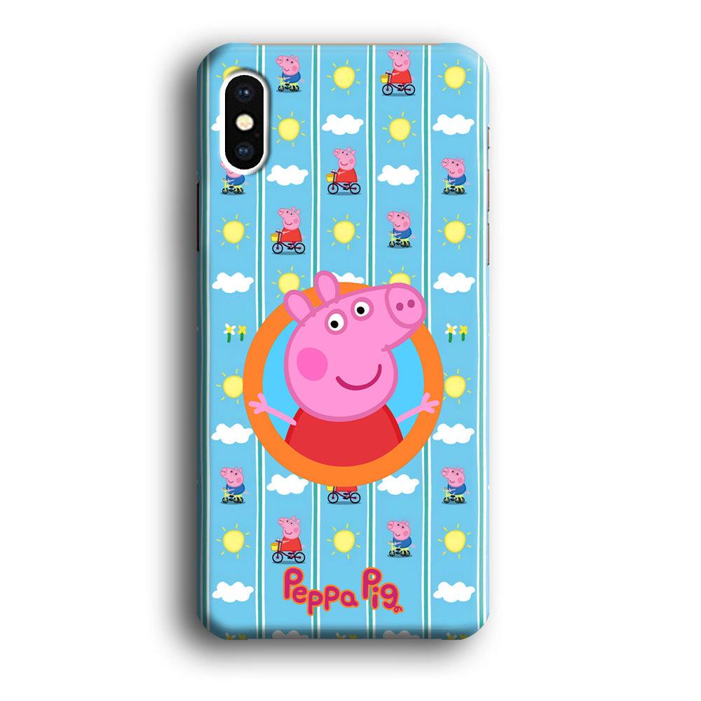 Peppa Pig Circle Frame iPhone Xs Max Case-Oxvistore