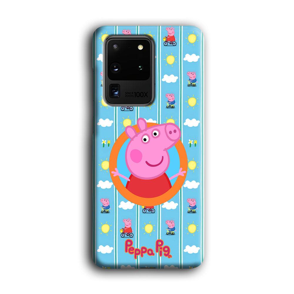 Peppa Pig Circle Frame Samsung Galaxy S20 Ultra Case-Oxvistore