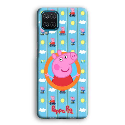 Peppa Pig Circle Frame Samsung Galaxy A12 Case-Oxvistore