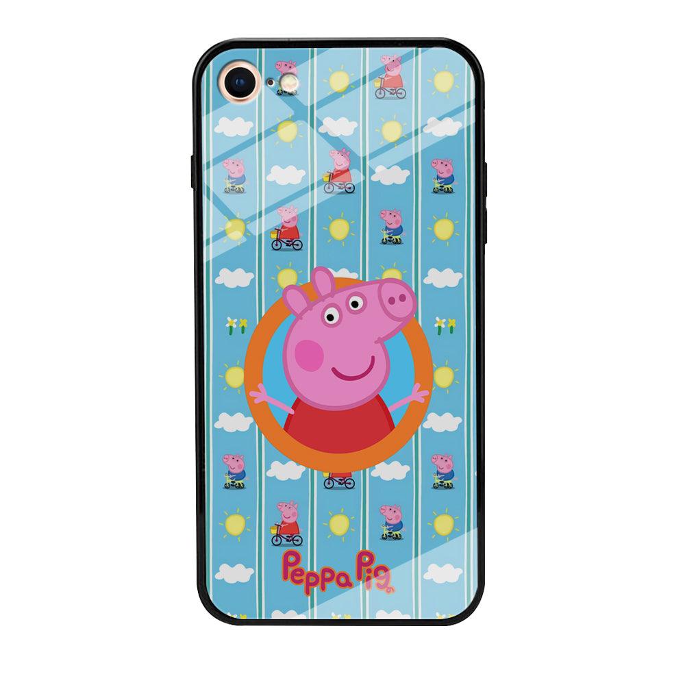 Peppa Pig Circle Frame iPhone 8 Case-Oxvistore