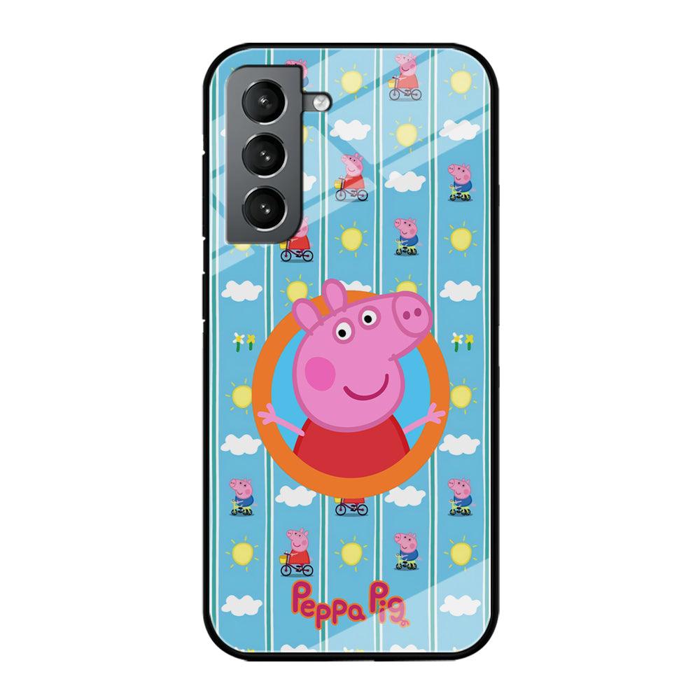 Peppa Pig Circle Frame Samsung Galaxy S21 Plus Case-Oxvistore