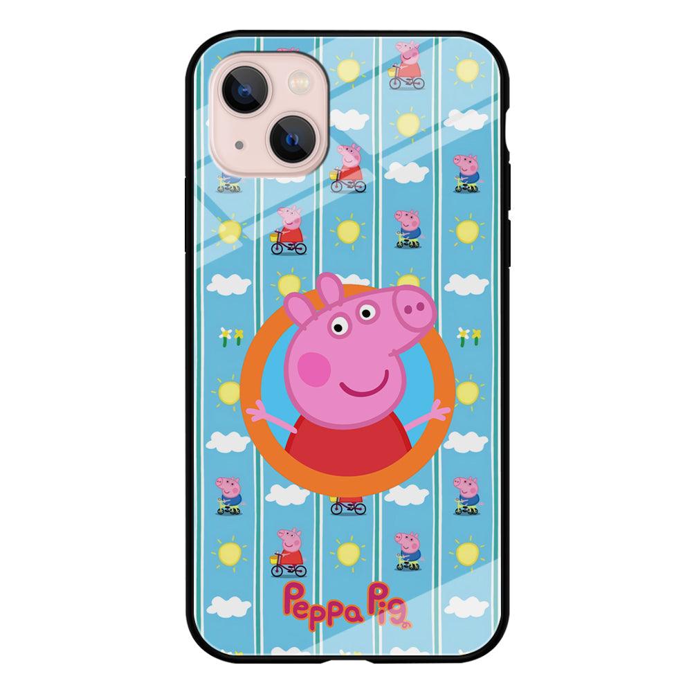 Peppa Pig Circle Frame iPhone 14 Case-Oxvistore