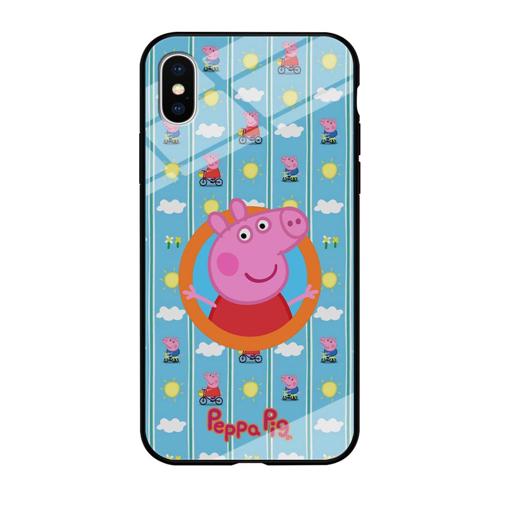 Peppa Pig Circle Frame iPhone Xs Max Case-Oxvistore