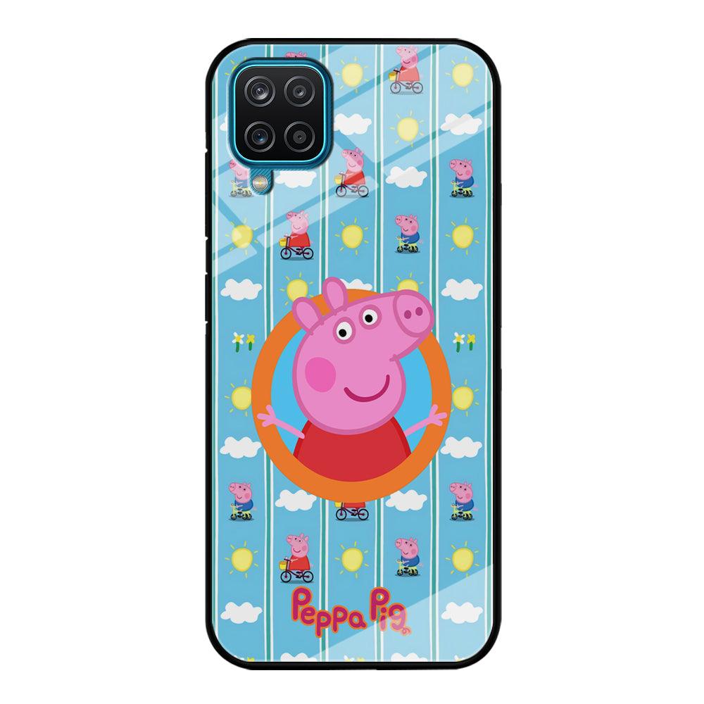 Peppa Pig Circle Frame Samsung Galaxy A12 Case-Oxvistore