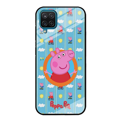 Peppa Pig Circle Frame Samsung Galaxy A12 Case-Oxvistore