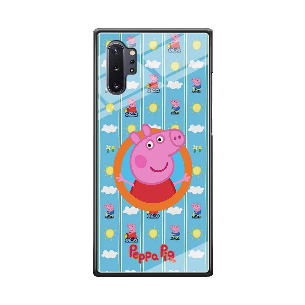 Peppa Pig Circle Frame Samsung Galaxy Note 10 Plus Case-Oxvistore