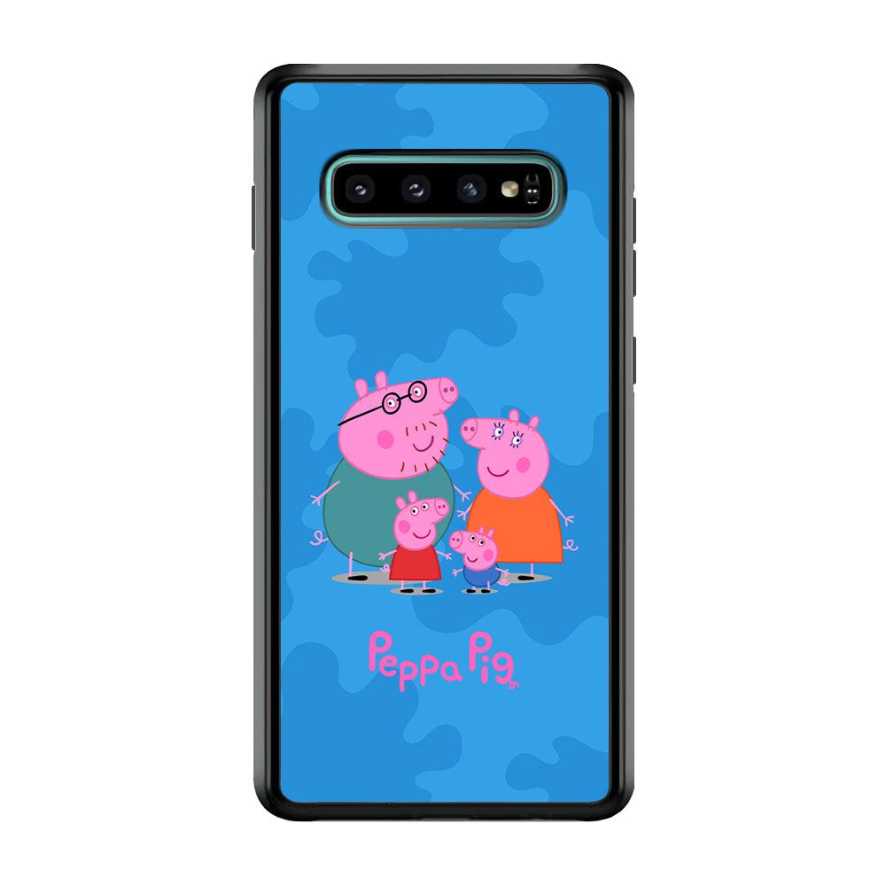 Peppa Pig Great Family Samsung Galaxy S10 Case-Rubber Black (2D Case)-Oxvistore