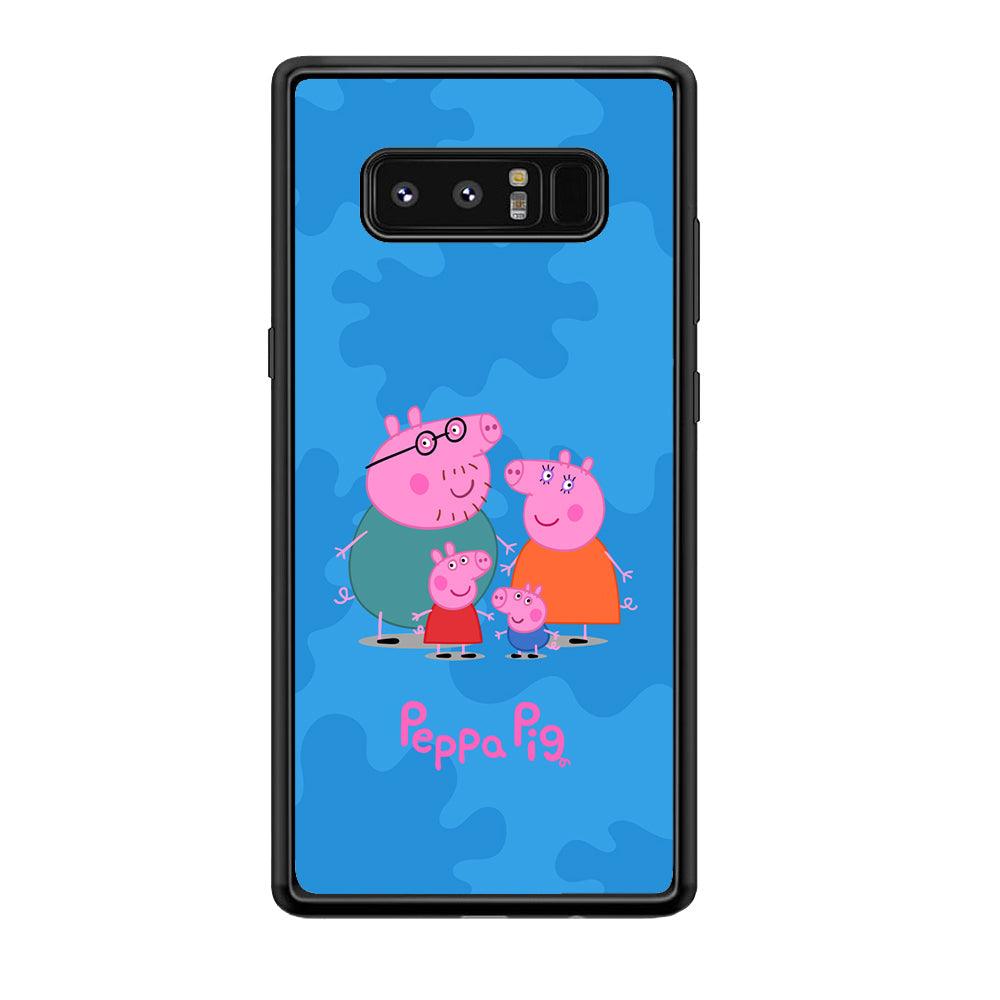 Peppa Pig Great Family Samsung Galaxy Note 8 Case-Rubber Black (2D Case)-Oxvistore