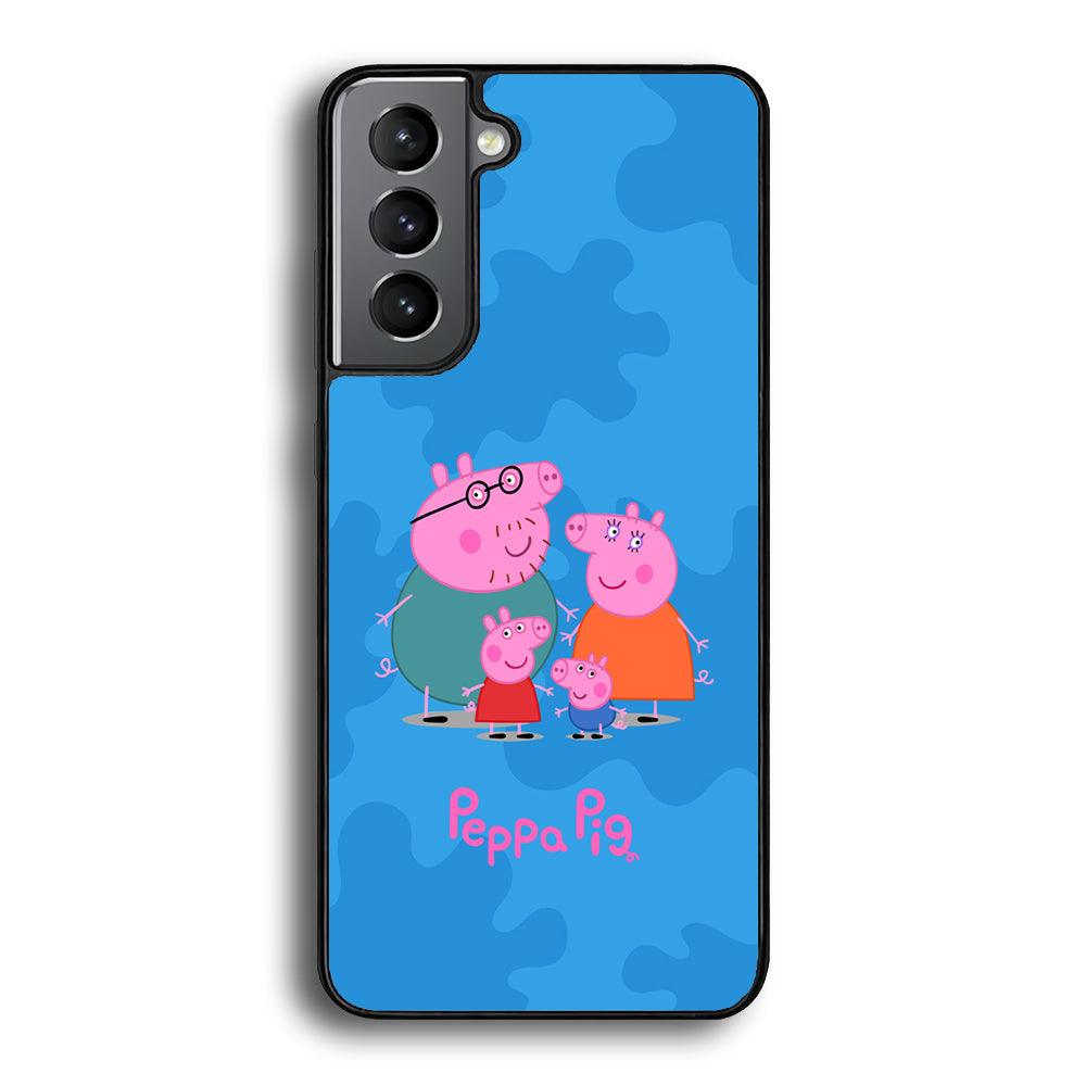 Peppa Pig Great Family Samsung Galaxy S21 Case-Rubber Black (2D Case)-Oxvistore
