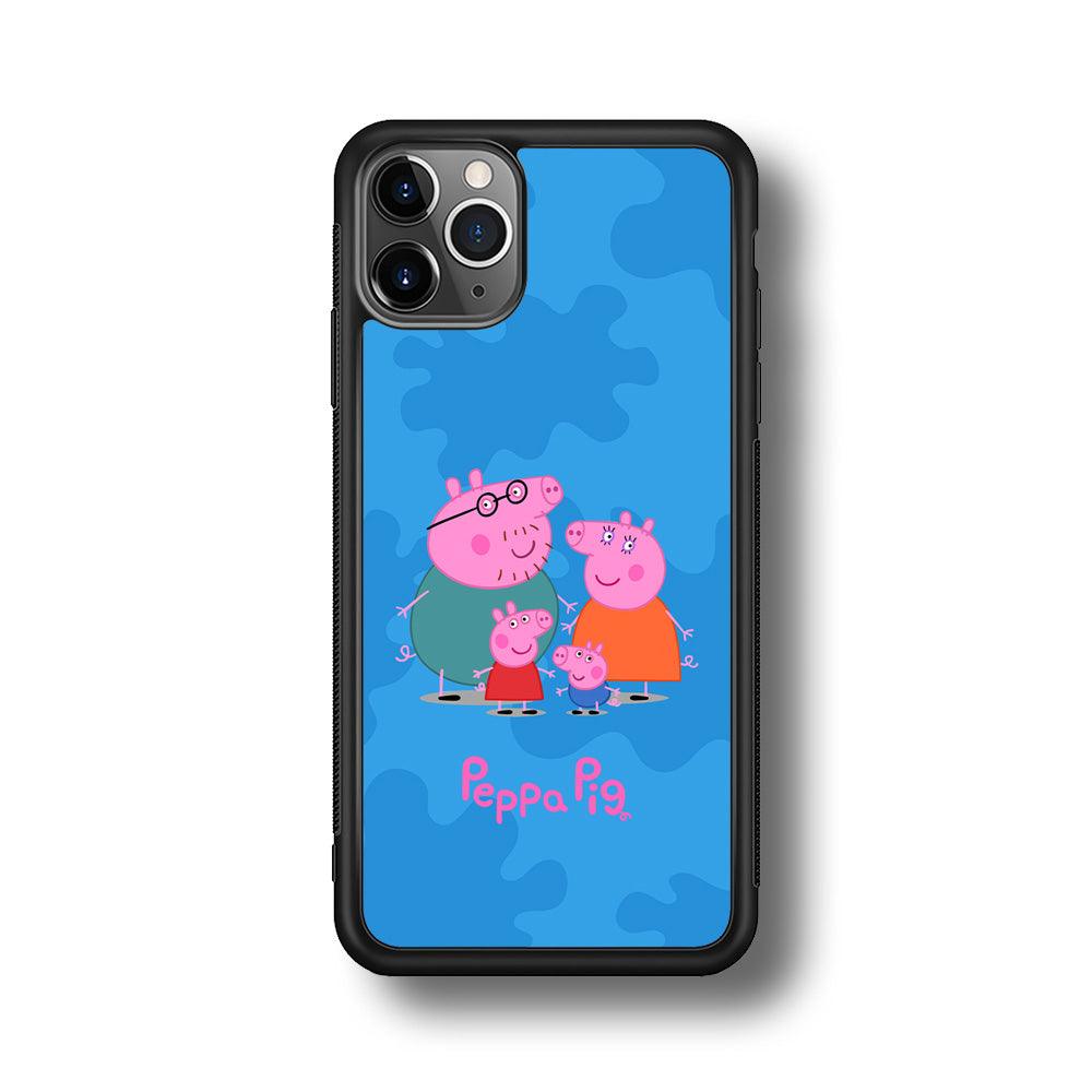 Peppa Pig Great Family iPhone 11 Pro Case-Rubber Black (2D Case)-Oxvistore