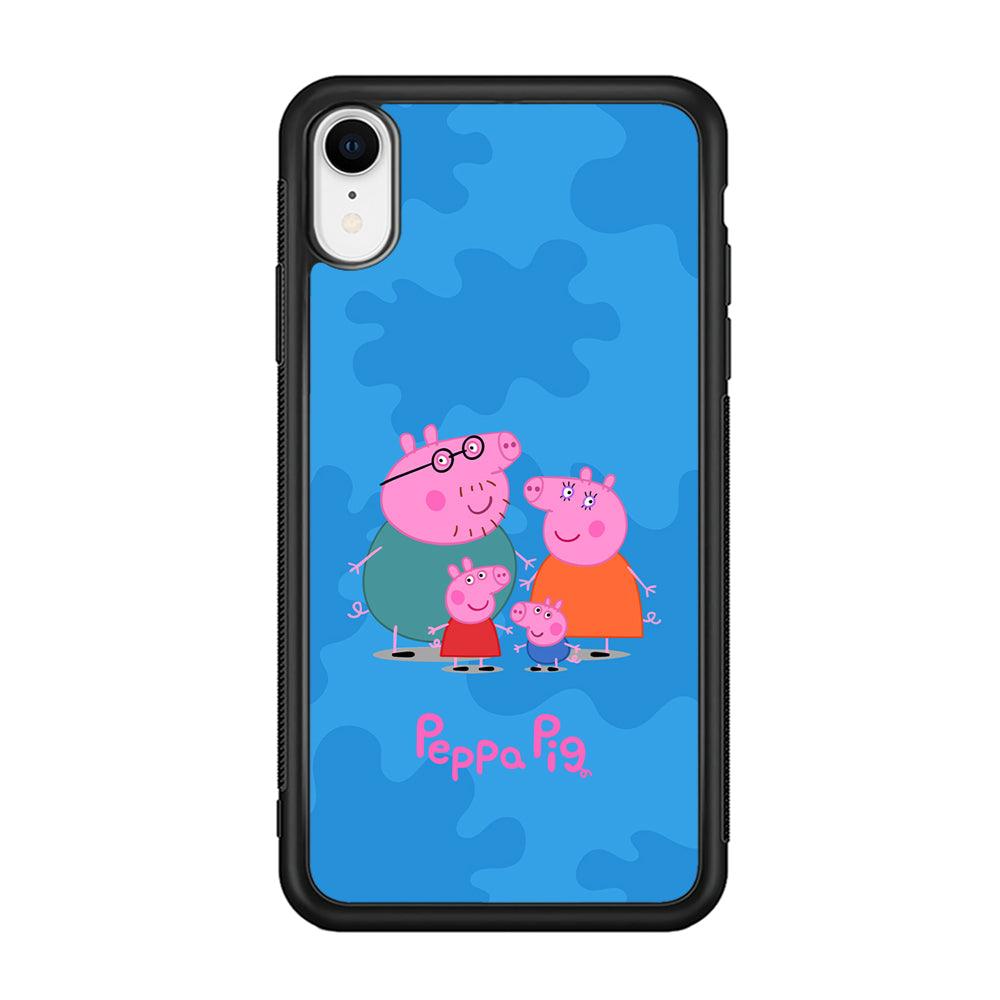 Peppa Pig Great Family iPhone XR Case-Rubber Black (2D Case)-Oxvistore