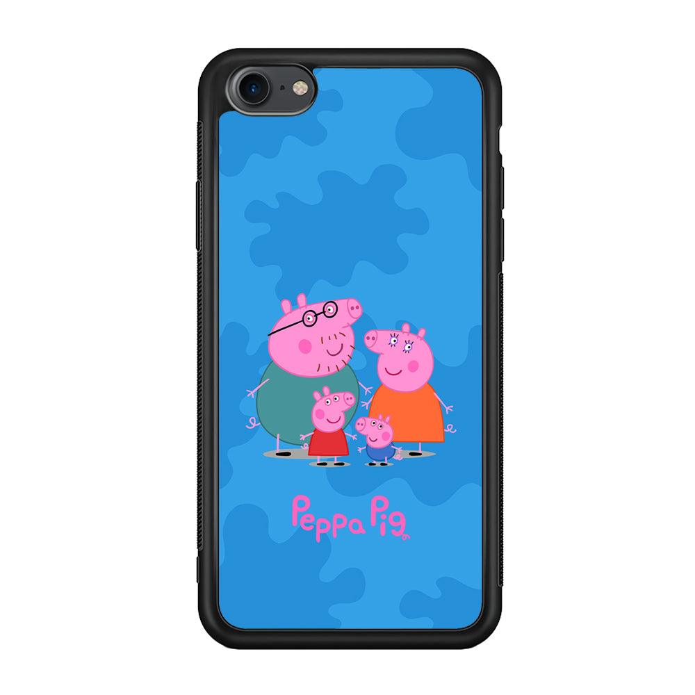 Peppa Pig Great Family iPhone 7 Case-Rubber Black (2D Case)-Oxvistore