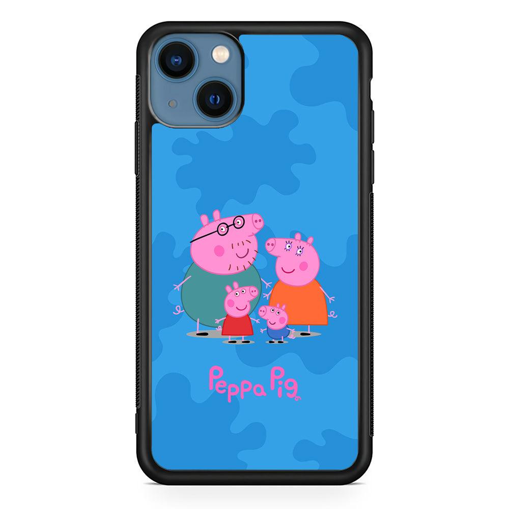 Peppa Pig Great Family iPhone 13 Case-Rubber Black (2D Case)-Oxvistore