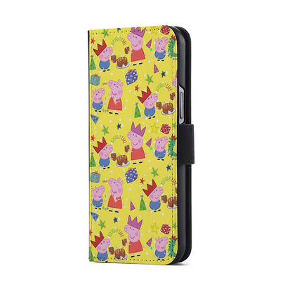 Peppa Pig Happy Birthday Yellow Flip Wallet Phone Case