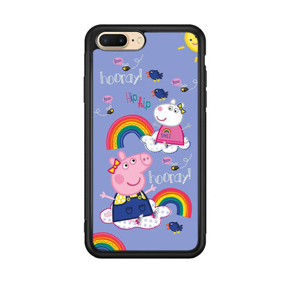 Peppa Pig Rainbow Hip Hop iPhone 8 Plus Case-Oxvistore