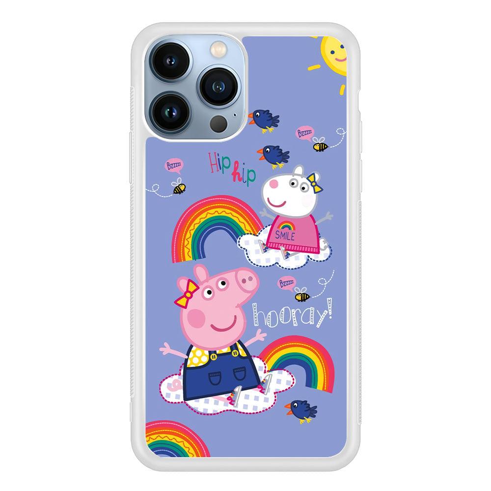 Peppa Pig Rainbow Hip Hop iPhone 14 Pro Max Case-Oxvistore