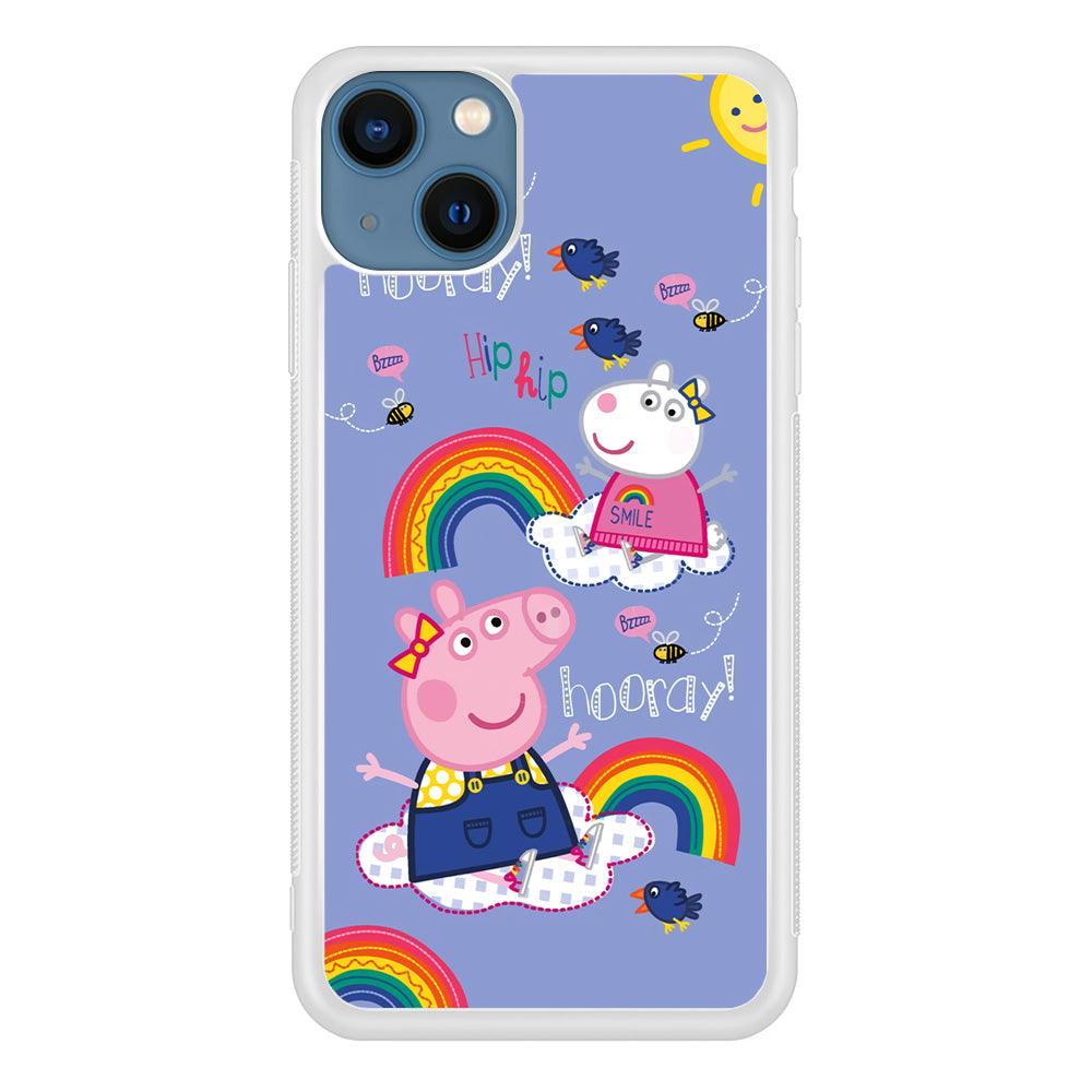 Peppa Pig Rainbow Hip Hop iPhone 15 Plus Case-Oxvistore