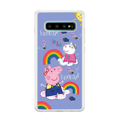 Peppa Pig Rainbow Hip Hop Samsung Galaxy S10 Plus Case-Oxvistore