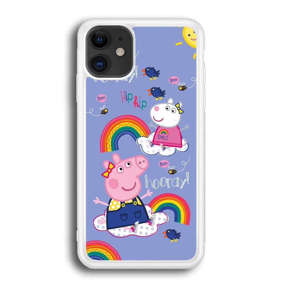 Peppa Pig Rainbow Hip Hop iPhone 12 Case-Oxvistore