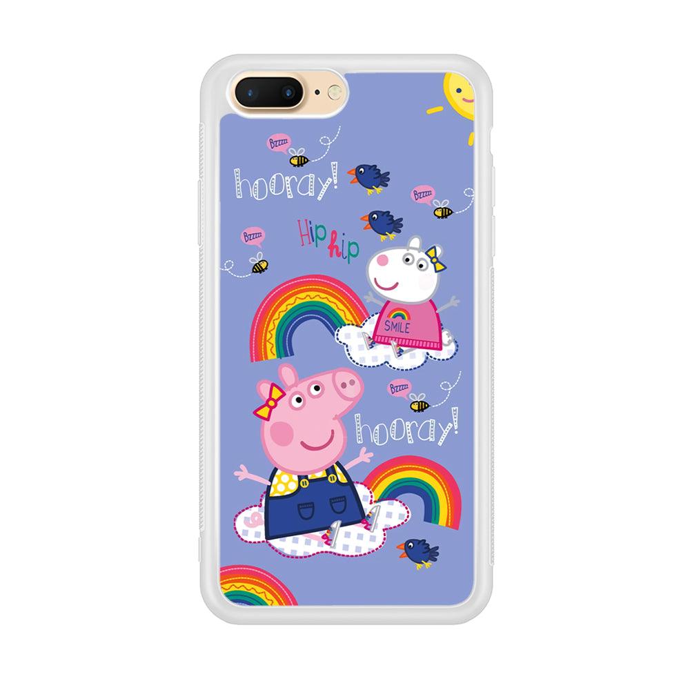 Peppa Pig Rainbow Hip Hop iPhone 8 Plus Case-Oxvistore