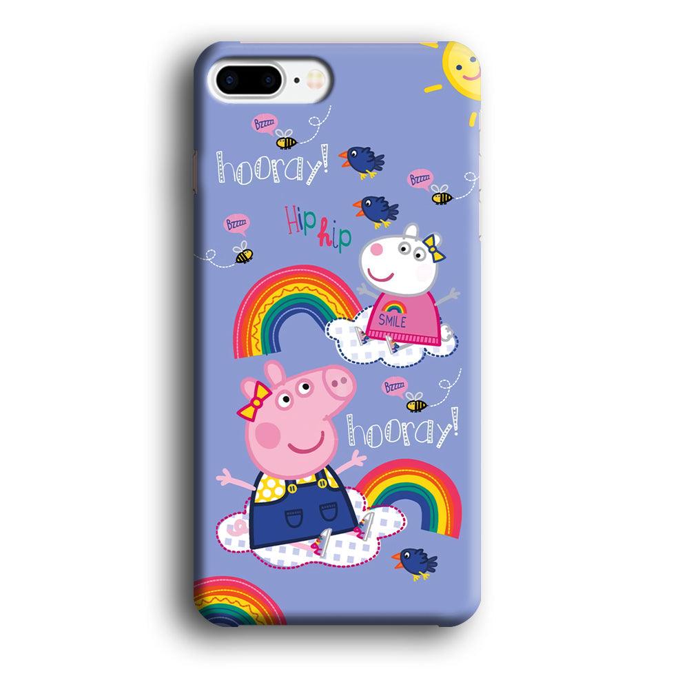 Peppa Pig Rainbow Hip Hop iPhone 8 Plus Case-Oxvistore