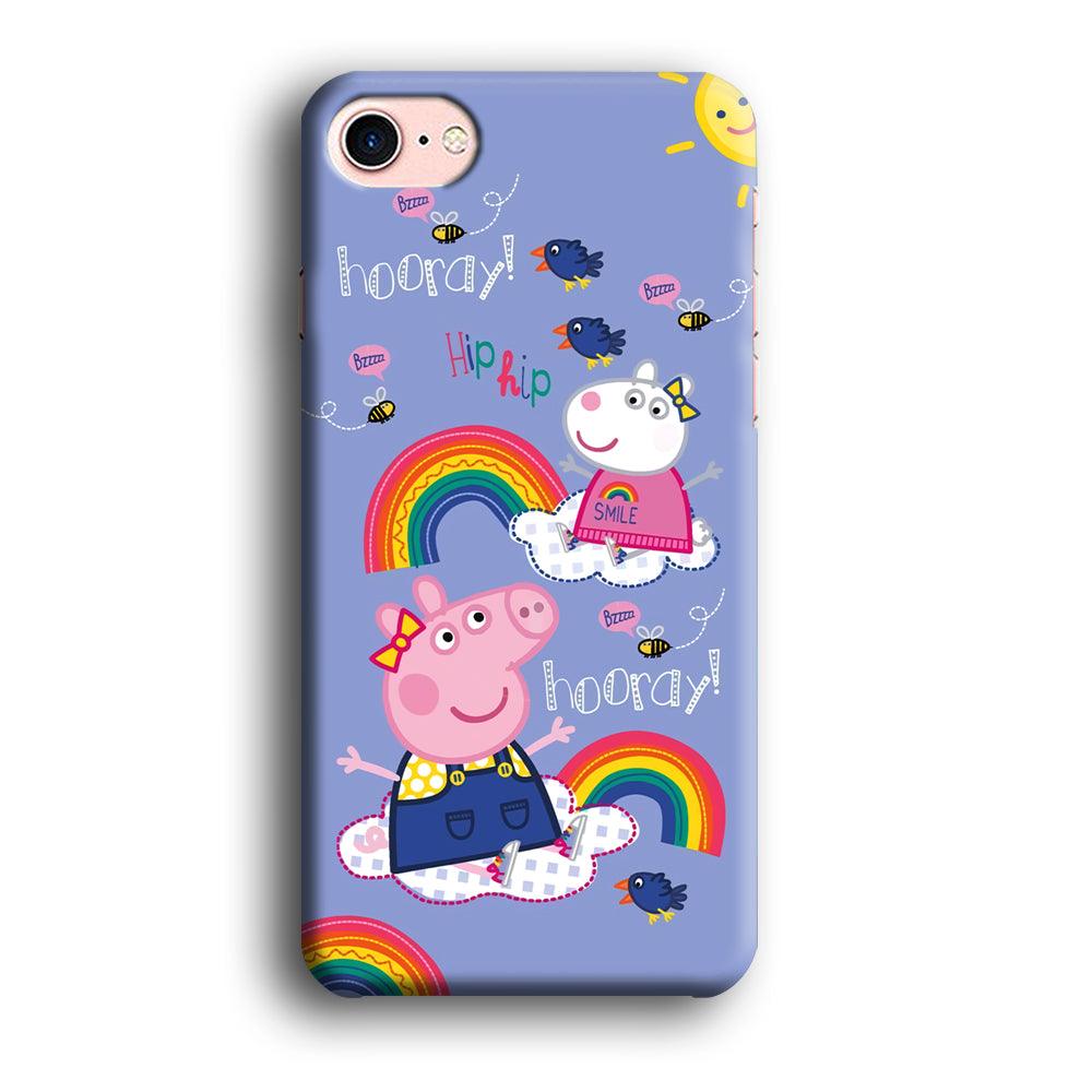 Peppa Pig Rainbow Hip Hop iPhone 8 Case-Oxvistore