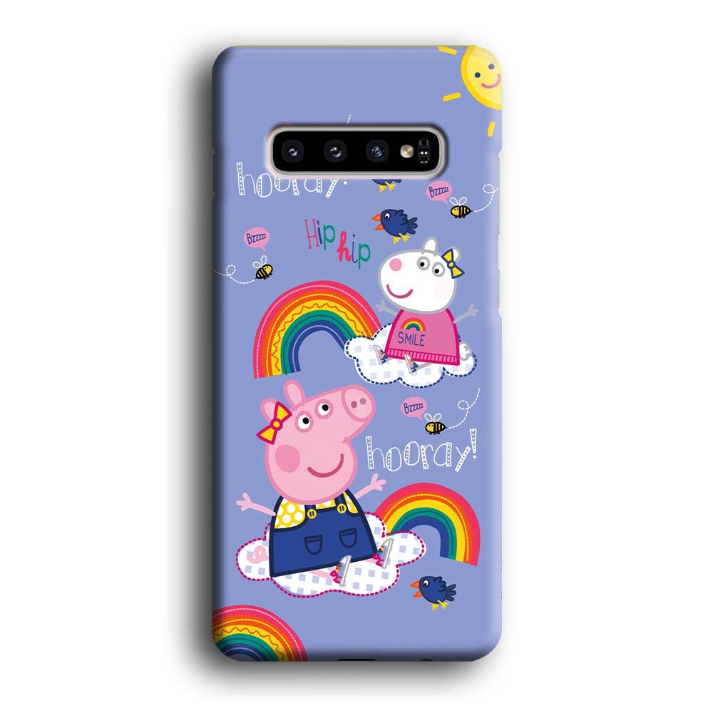 Peppa Pig Rainbow Hip Hop Samsung Galaxy S10 Case-Oxvistore