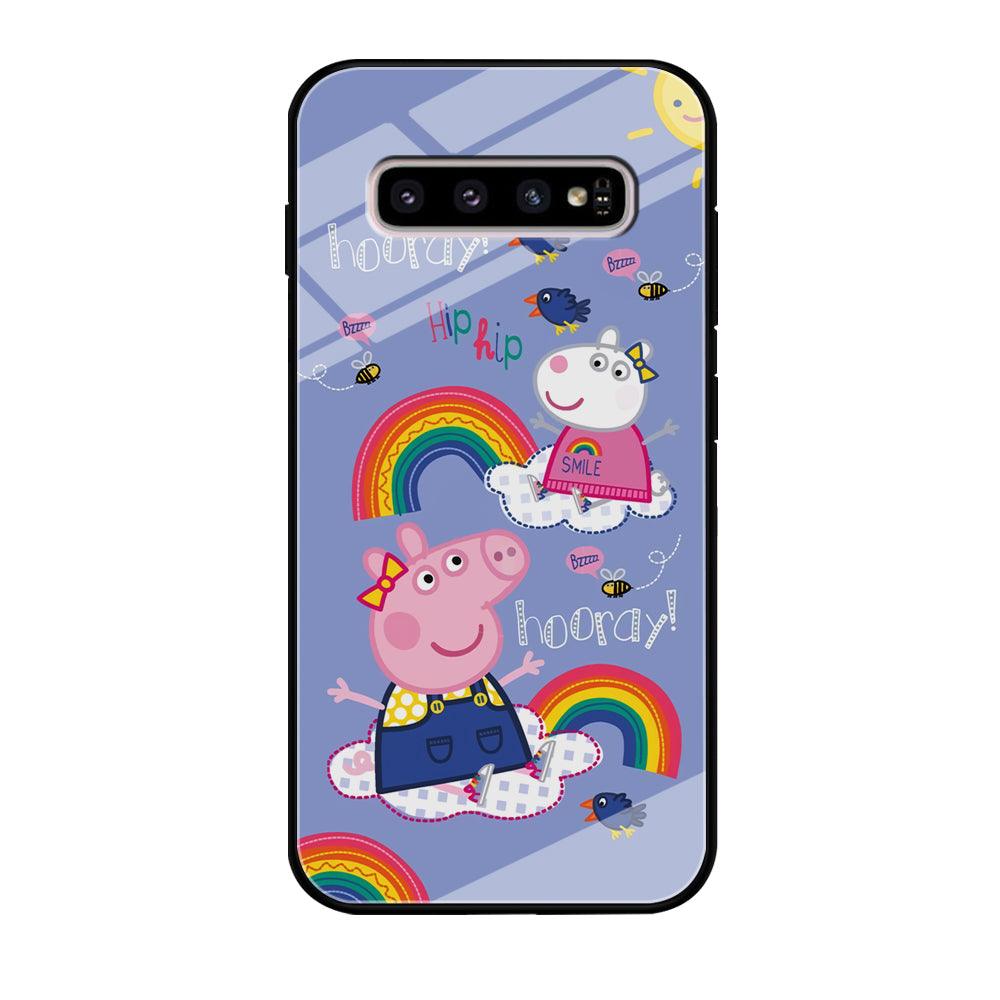 Peppa Pig Rainbow Hip Hop Samsung Galaxy S10 Case-Oxvistore