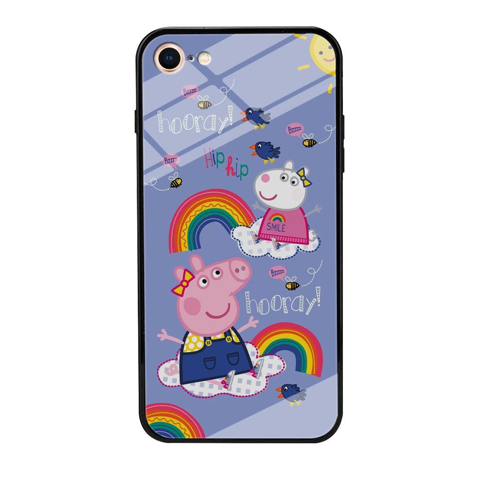 Peppa Pig Rainbow Hip Hop iPhone 8 Case-Oxvistore