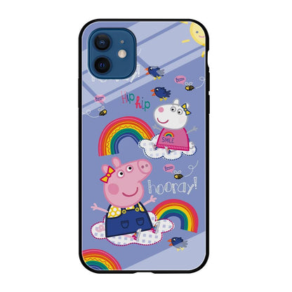 Peppa Pig Rainbow Hip Hop iPhone 12 Case-Oxvistore