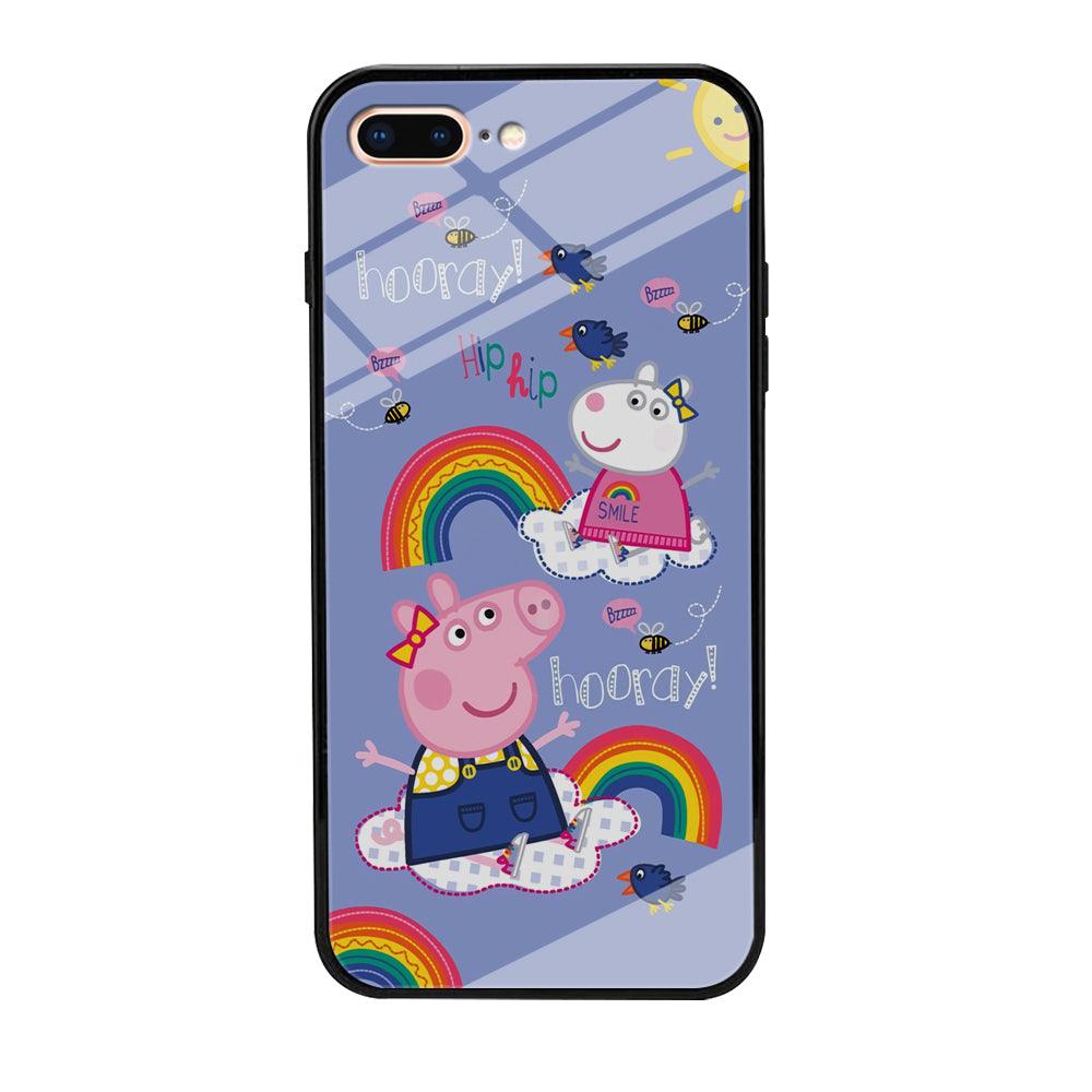 Peppa Pig Rainbow Hip Hop iPhone 8 Plus Case-Oxvistore