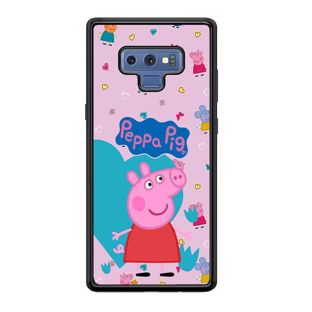 Peppa Pig Smile Always On Samsung Galaxy Note 9 Case-Rubber Black (2D Case)-Oxvistore