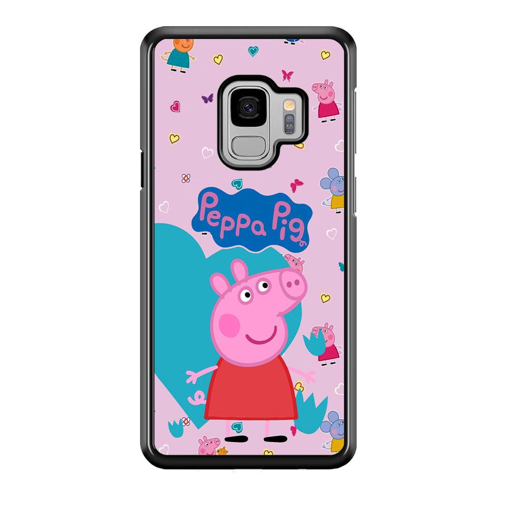 Peppa Pig Smile Always On Samsung Galaxy S9 Case-Rubber Black (2D Case)-Oxvistore
